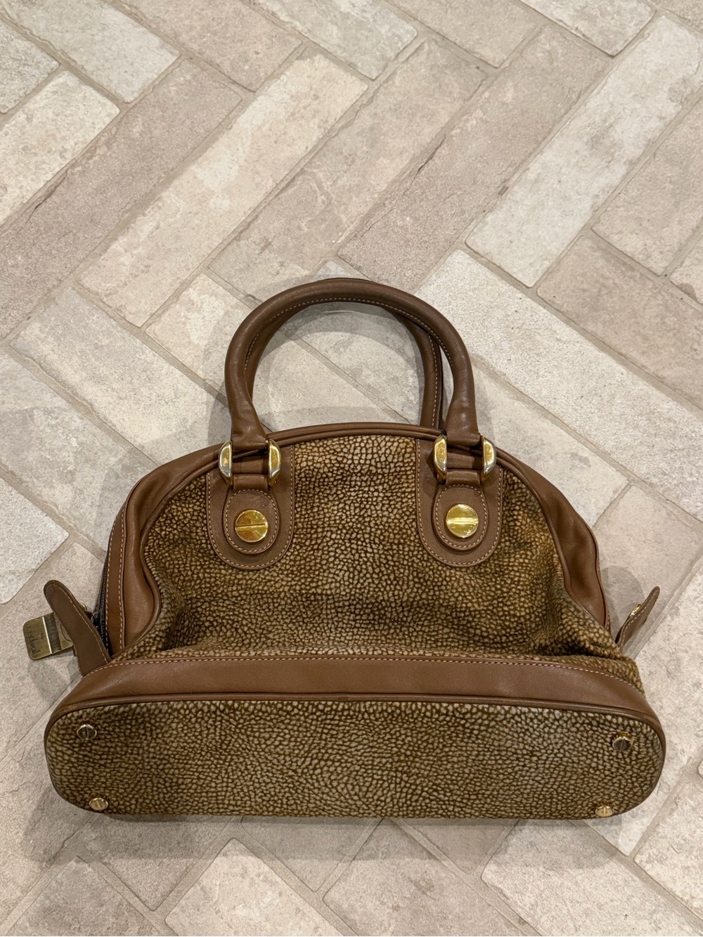 Vintage Borbonese Partridge Eye Dome Satchel Made in Italy - Picture 8 of 13